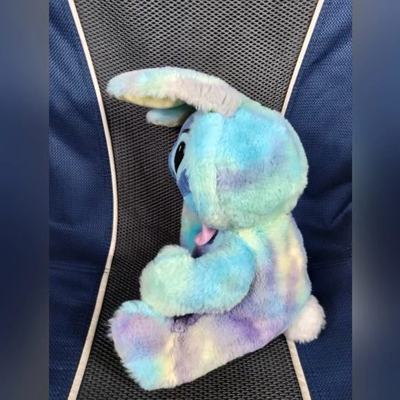 Disney Store 2020 Stitch Easter Bunny Plush Tie Dye Blue 12" - Picture 6 of 16
